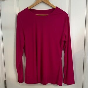 Hanes Women's Vibrant Pink Long Sleeve Top